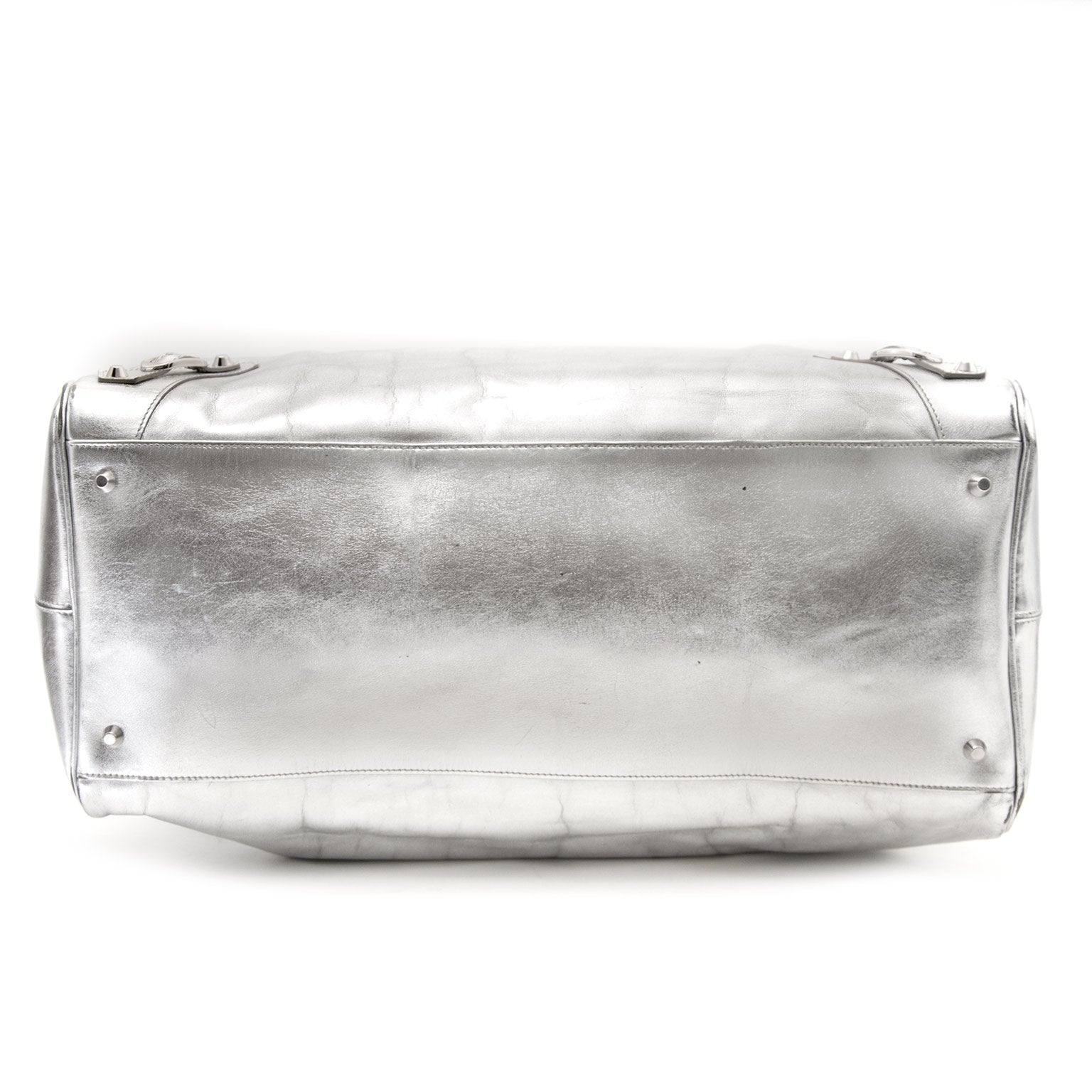 Acheter secur en ligne votre sac a mains bowling en cuir argent pour le meilleur prix