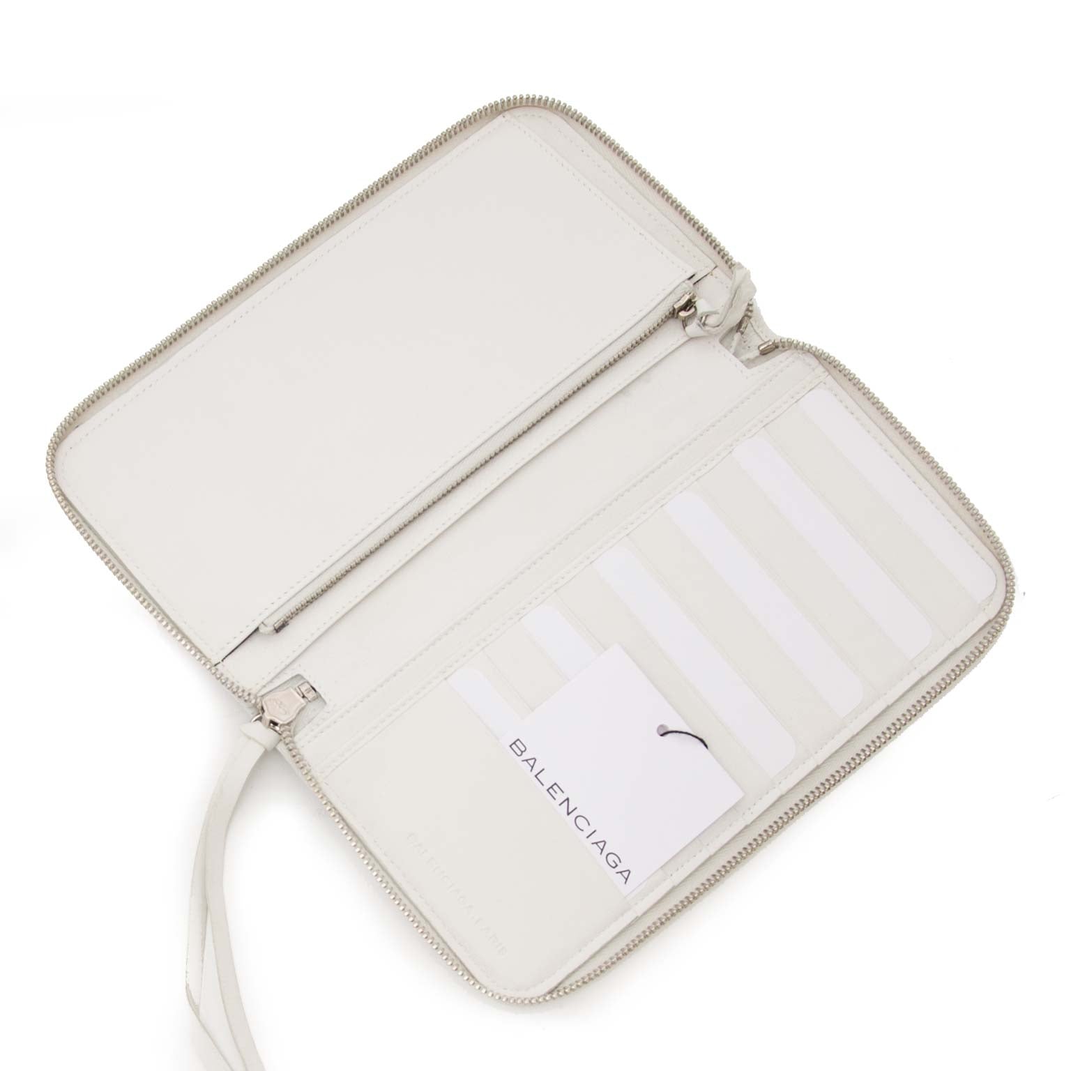 balenciaga metallic zip around wallet now for sale at labellov vintage fashion webshop belgium