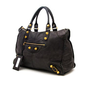 shop safe online secondhand designer Balenciaga Weekender Black GHW Gold Hardware