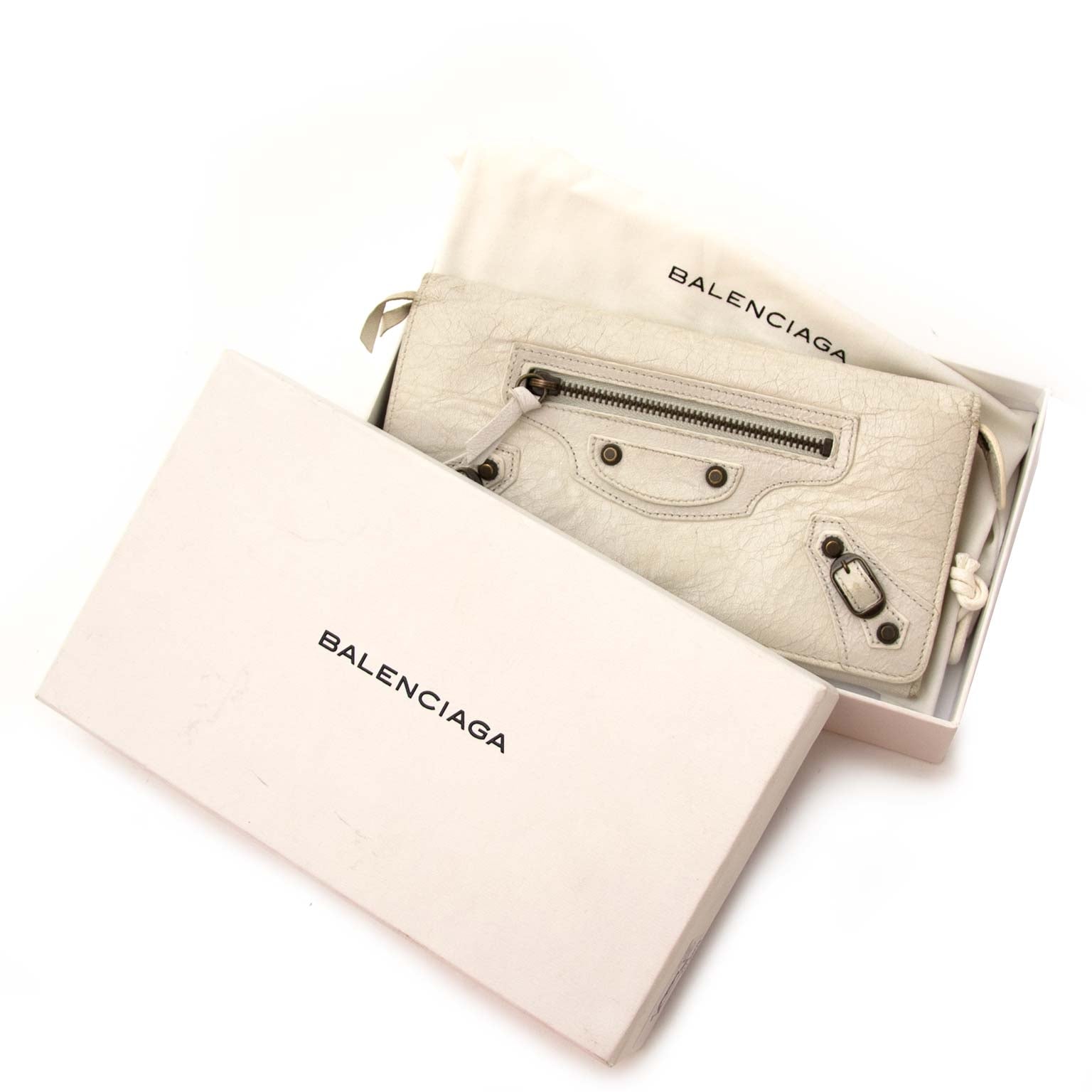 Balenciaga Classic Witte Overslag Portemonnee