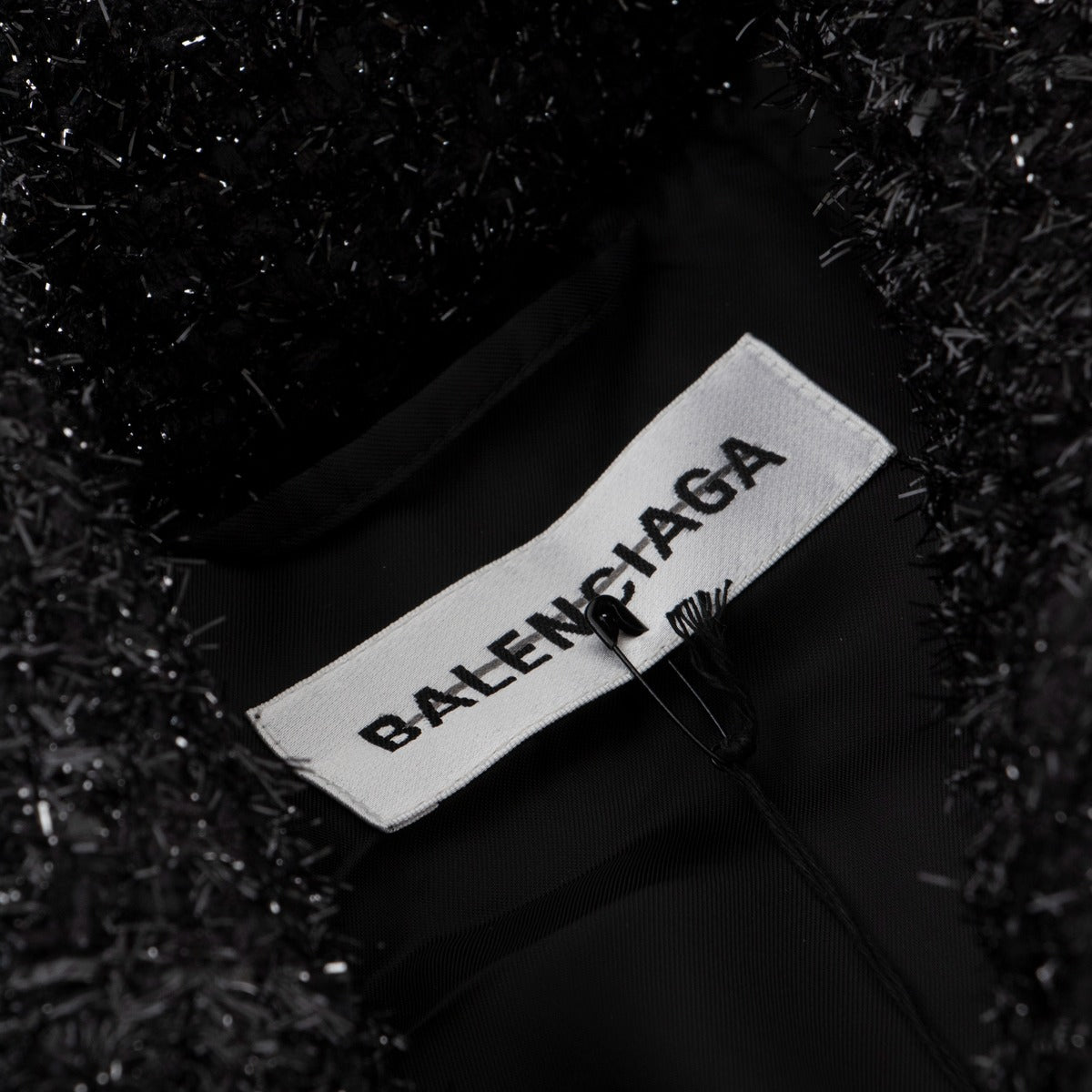 Balenciaga Spring 2020 Black Shimmer Coat - Size 38