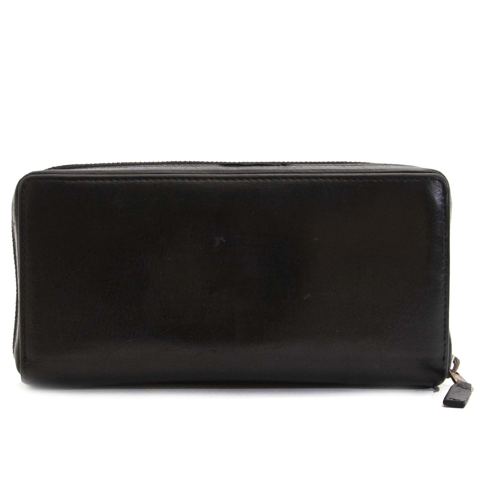 Authentic second hand Balenciaga Silver Screw Wallet Black buy online webshop LabelLOV