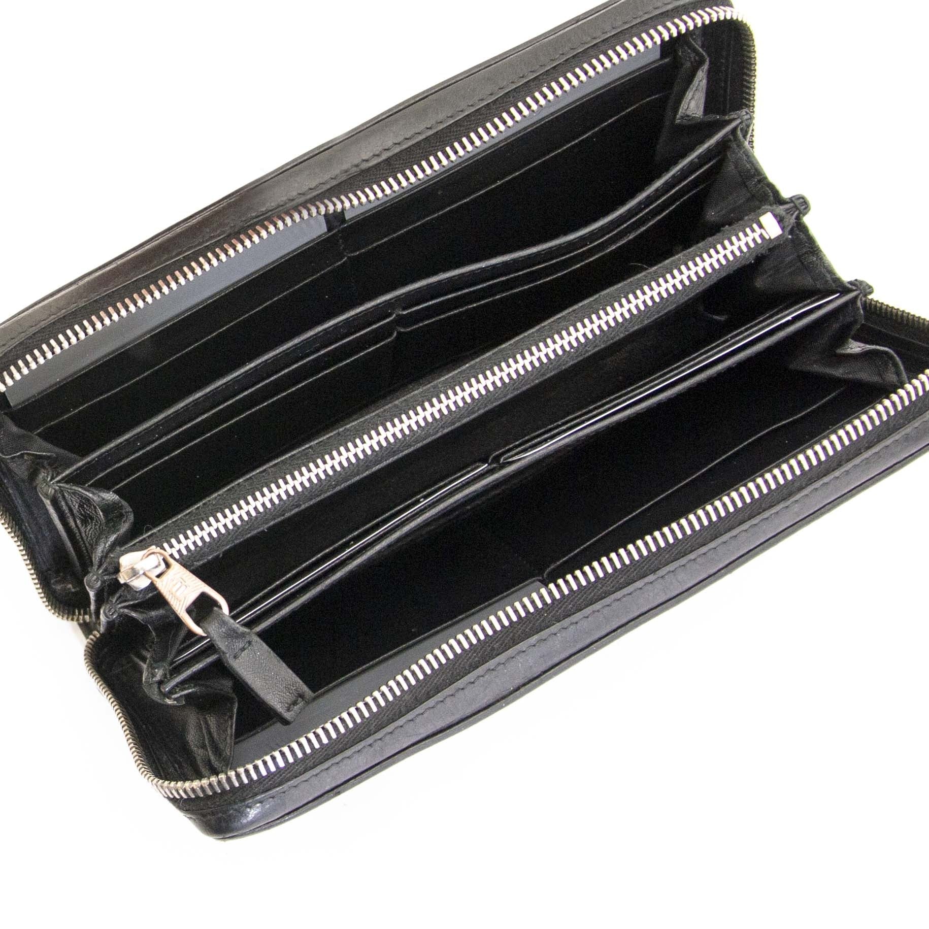Authentique seconde main Balenciaga Silver Screw Wallet Black achète en ligne webshop LabelLOV