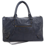Balenciaga Blue Leather Work Bag now for sale at labellov vintage fashion webshop belgium