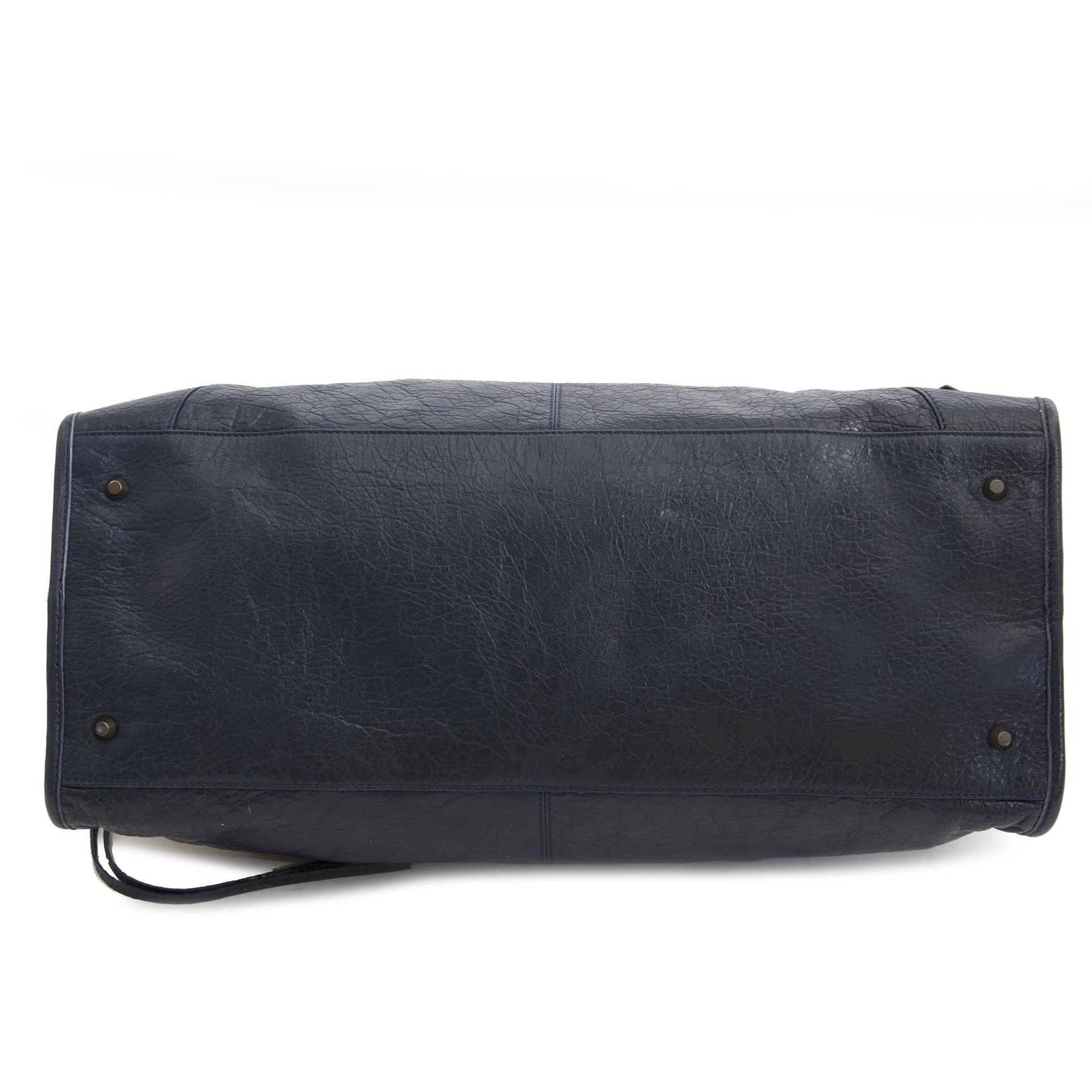 Balenciaga Blue Leather Work Bag now for sale at labellov vintage fashion webshop belgium