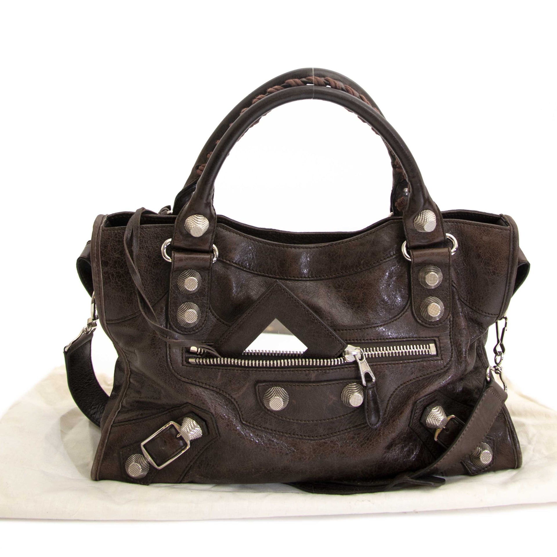 balenciaga bruin lamsleder giant 21 motorcycle city tas nu te koop bij labellov vintage mode webshop belgië