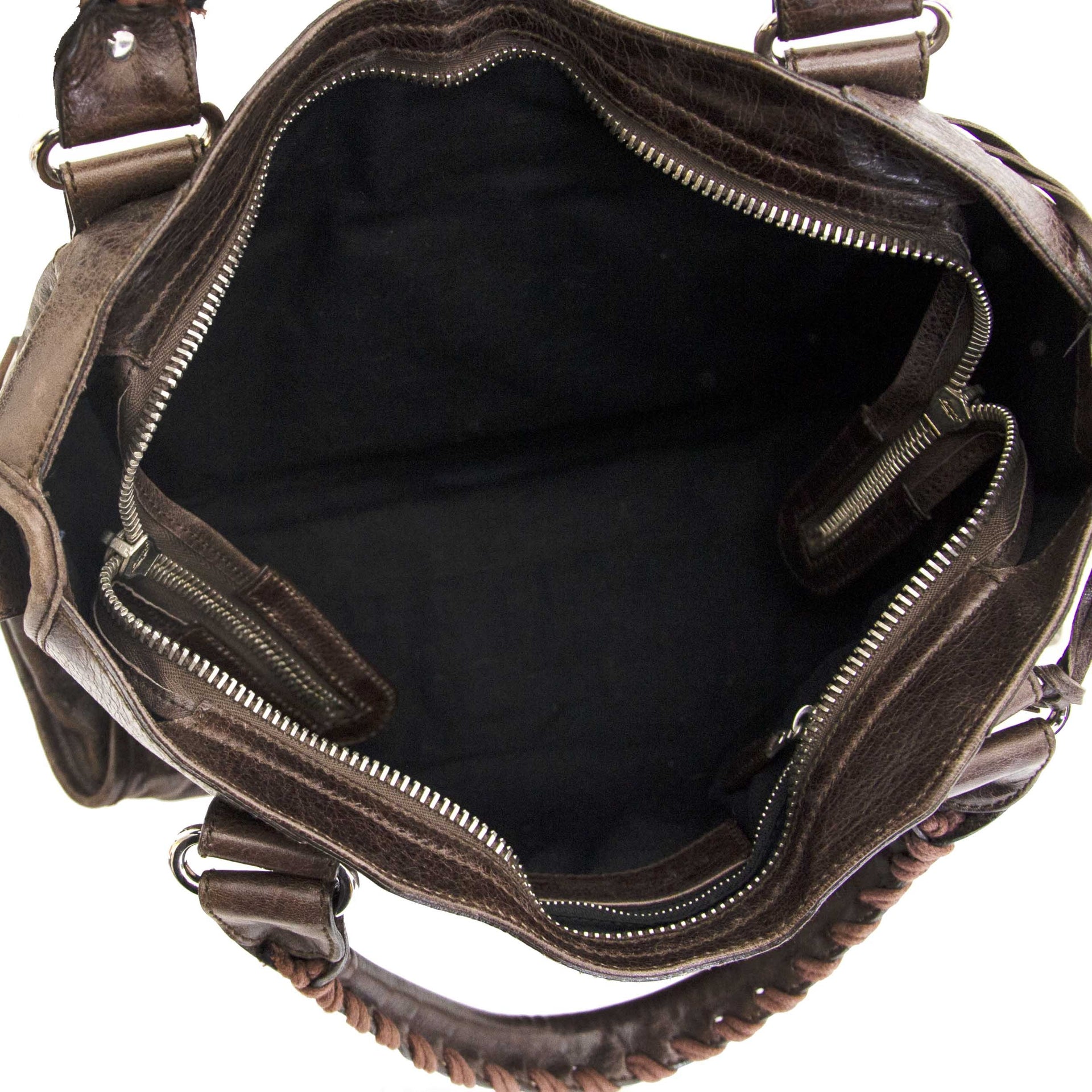 buy authentic secondhand balenciaga brown lamsbkin giant 21 motorcycle city bags at labellov vintage webshop