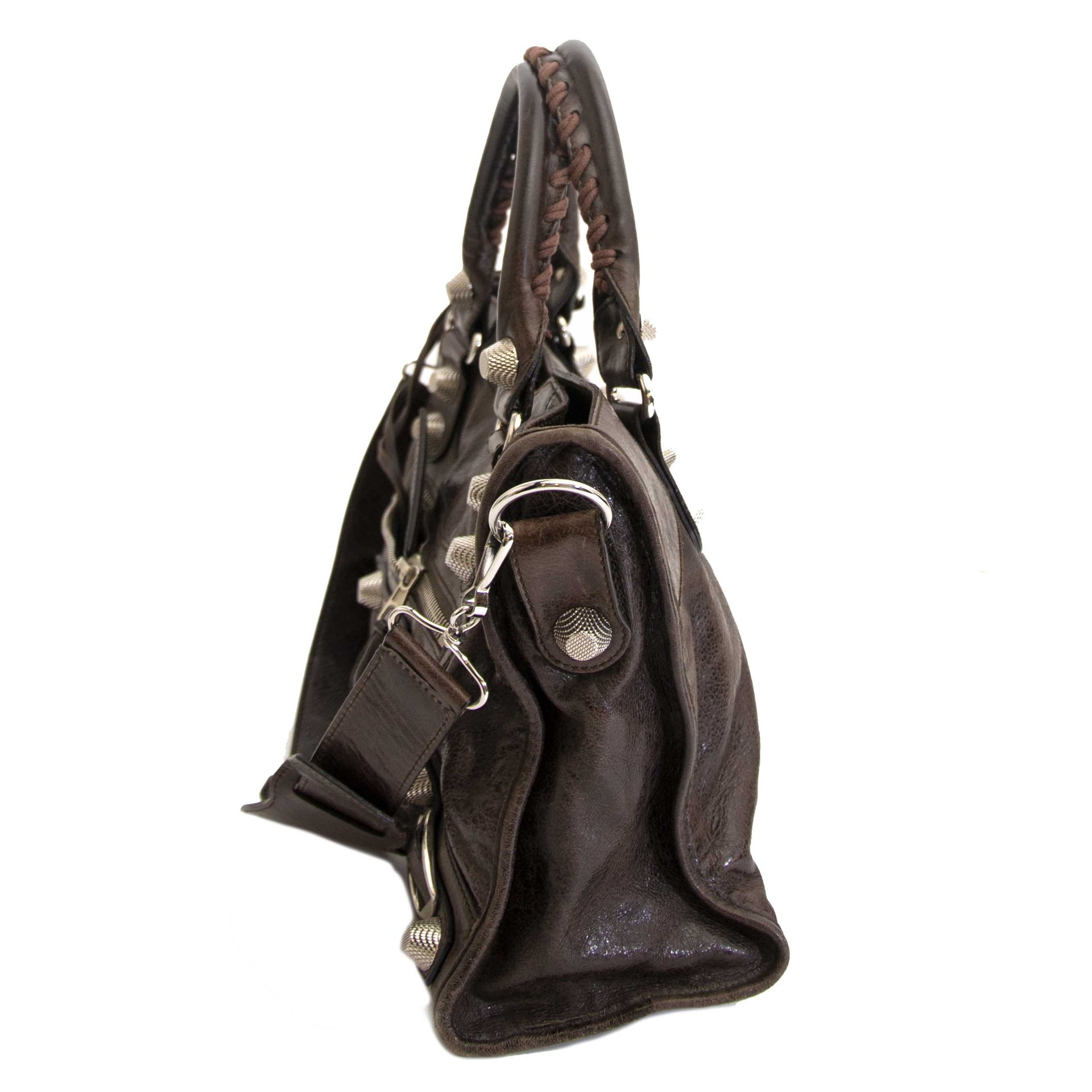 balenciaga bruin lamsleder giant 21 motorcycle city tas nu te koop bij labellov vintage mode webshop belgië