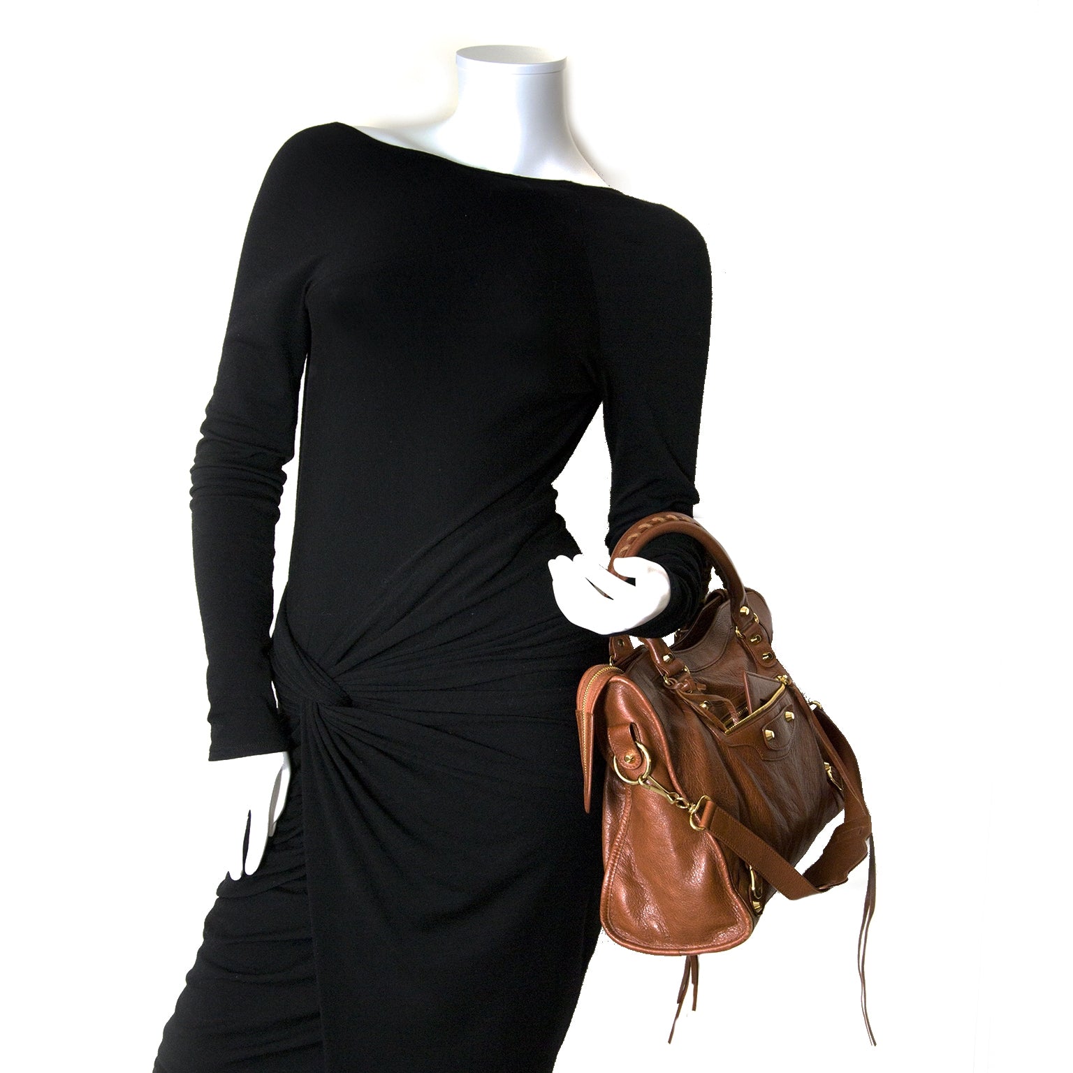 buy Balenciaga Brown Leather City Bag and pay save online at labellov