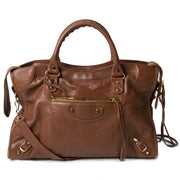 koop Balenciaga Brown Leather City Bag bij labellov aan de beste prijs