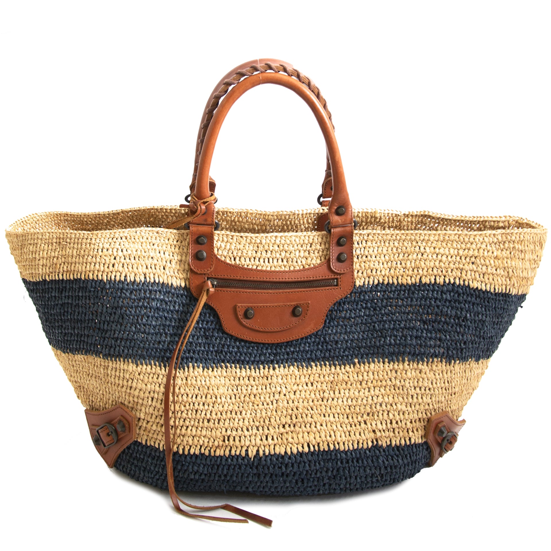 Authentic second hand Balenciaga Straw Tote Bag buy online webshop LabelLOV