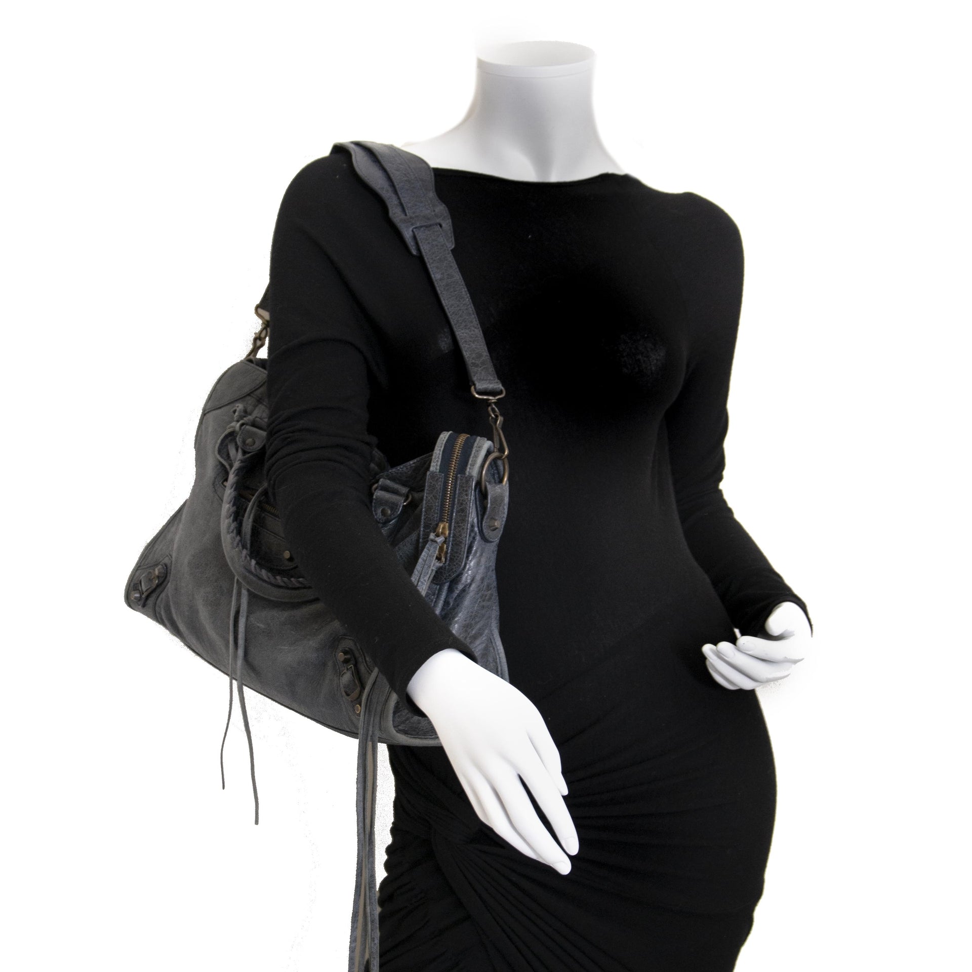 Authentique seconde main vintage Balenciaga City Bag Dark Night Blue achète en ligne seconde main webshop LabelLOV