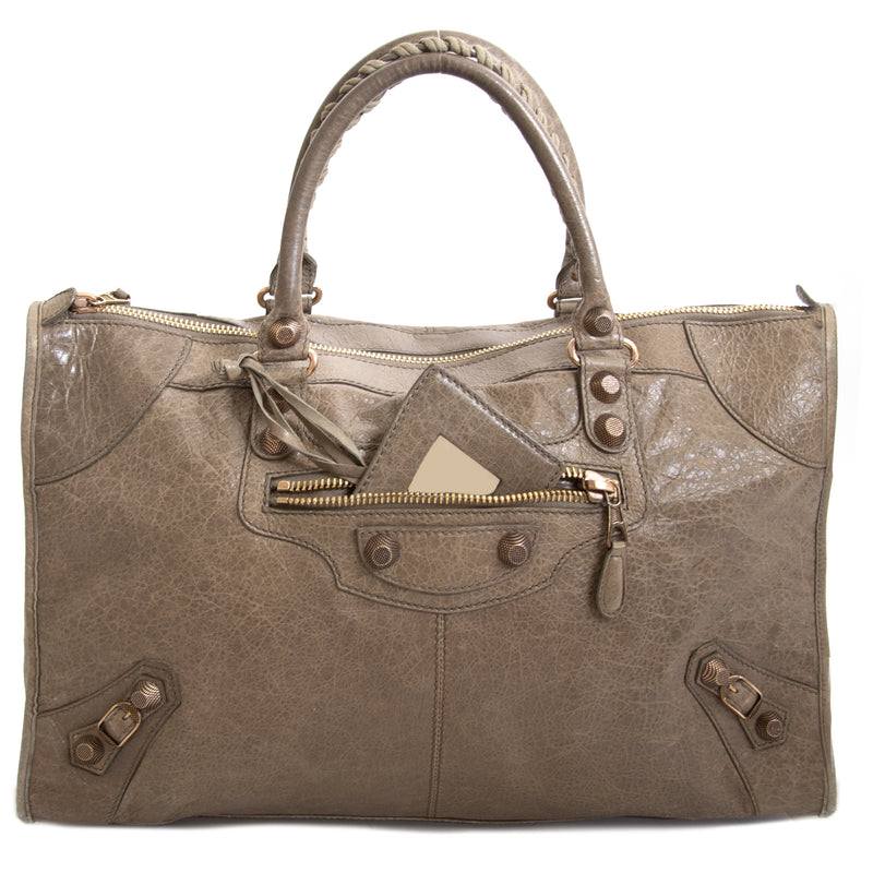shop safe and secure online at labellov.com Balenciaga Work Gris Poivre Giant Shoulder Bag