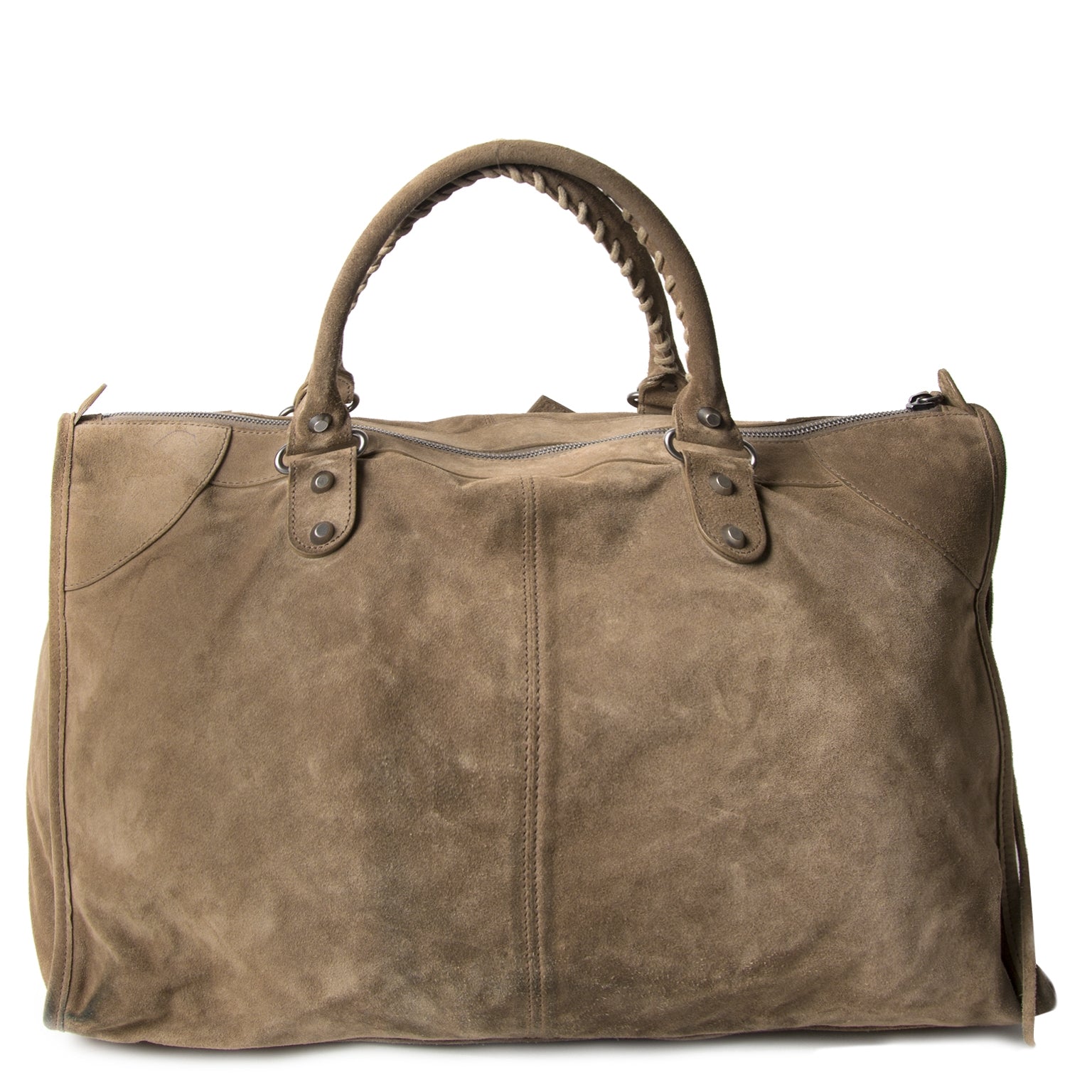 achetez Balenciaga Beige Suede City handbag en ligne et payez secure