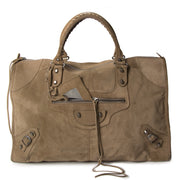koop Balenciaga Beige Suede City handbag bij labellov aan de beste prijs