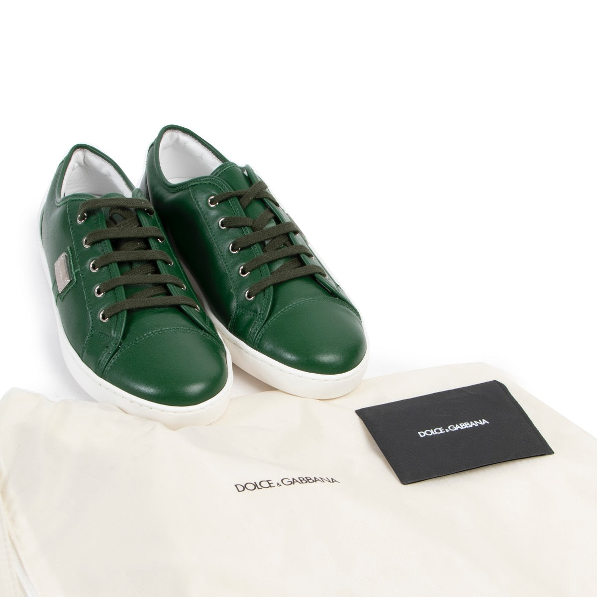 Shop safe online 100% authentic second hand Dolce & Gabbana Green Sneakers - Size 35 at Labellov in Antwerp.