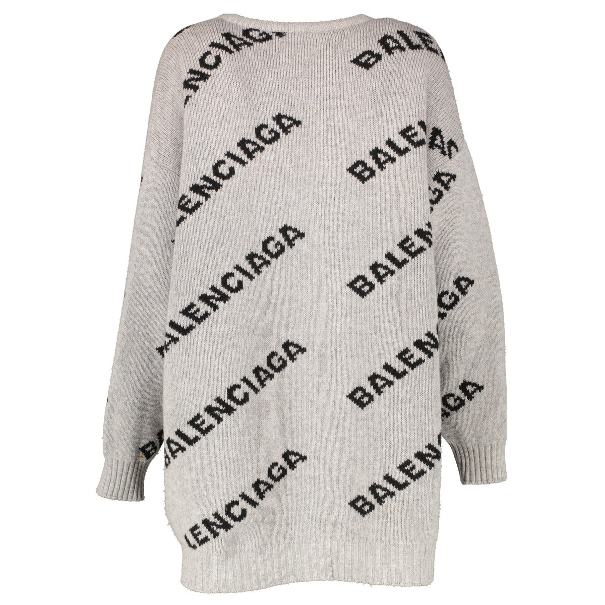 Balenciaga Grey Logo Knit Sweater - Size L