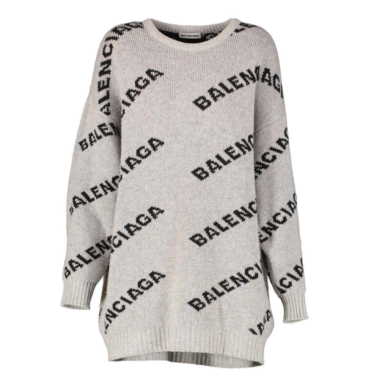 Balenciaga Grey Logo Knit Sweater - Size L