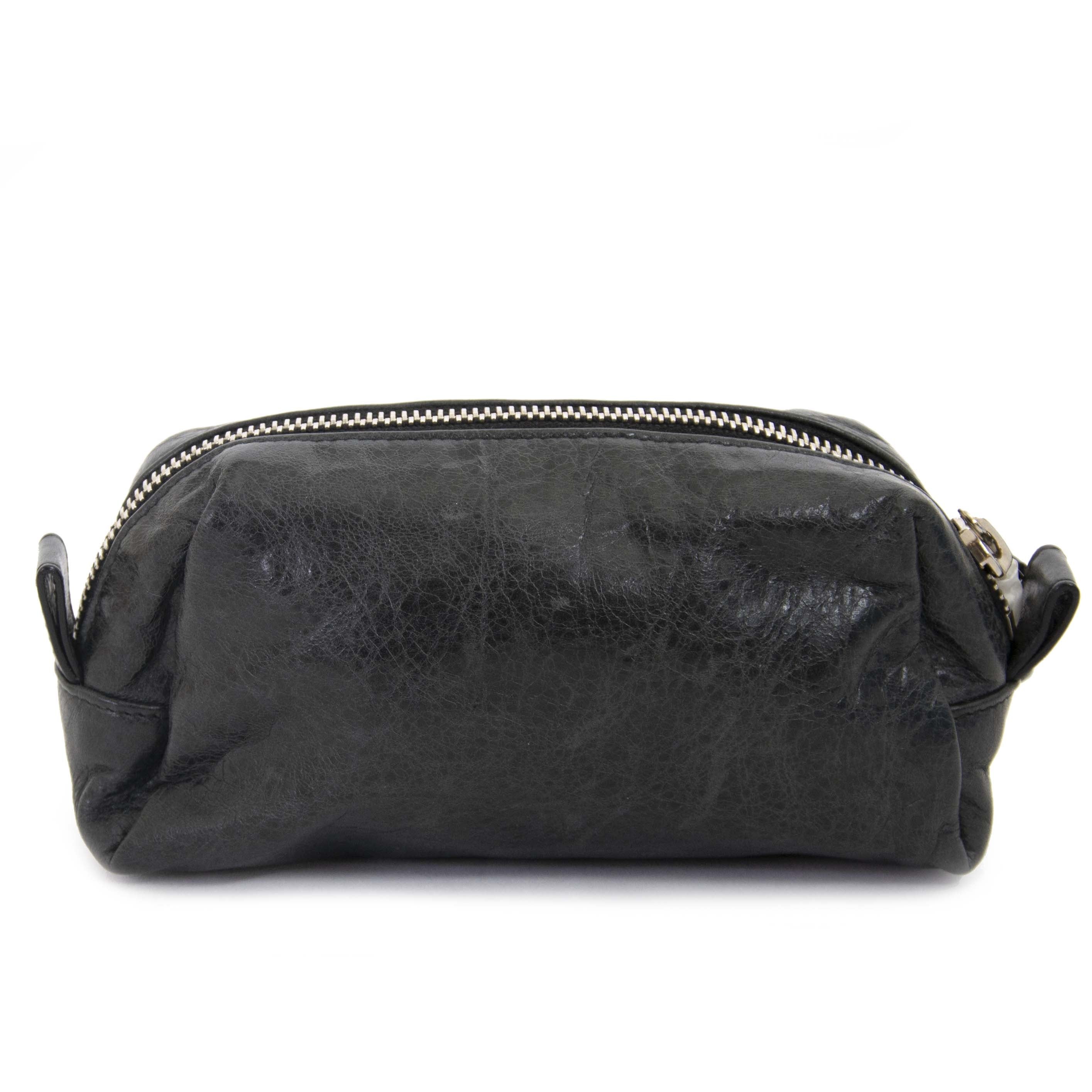 BALENCIAGA レザーケース 黒 Balenciaga Black Lambskin Leather Giant 12 Pencil Case S – Labellov
