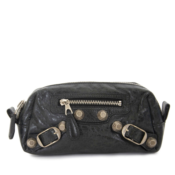 Balenciaga Black Lambskin Leather Giant 12 Pencil Case S – Labellov