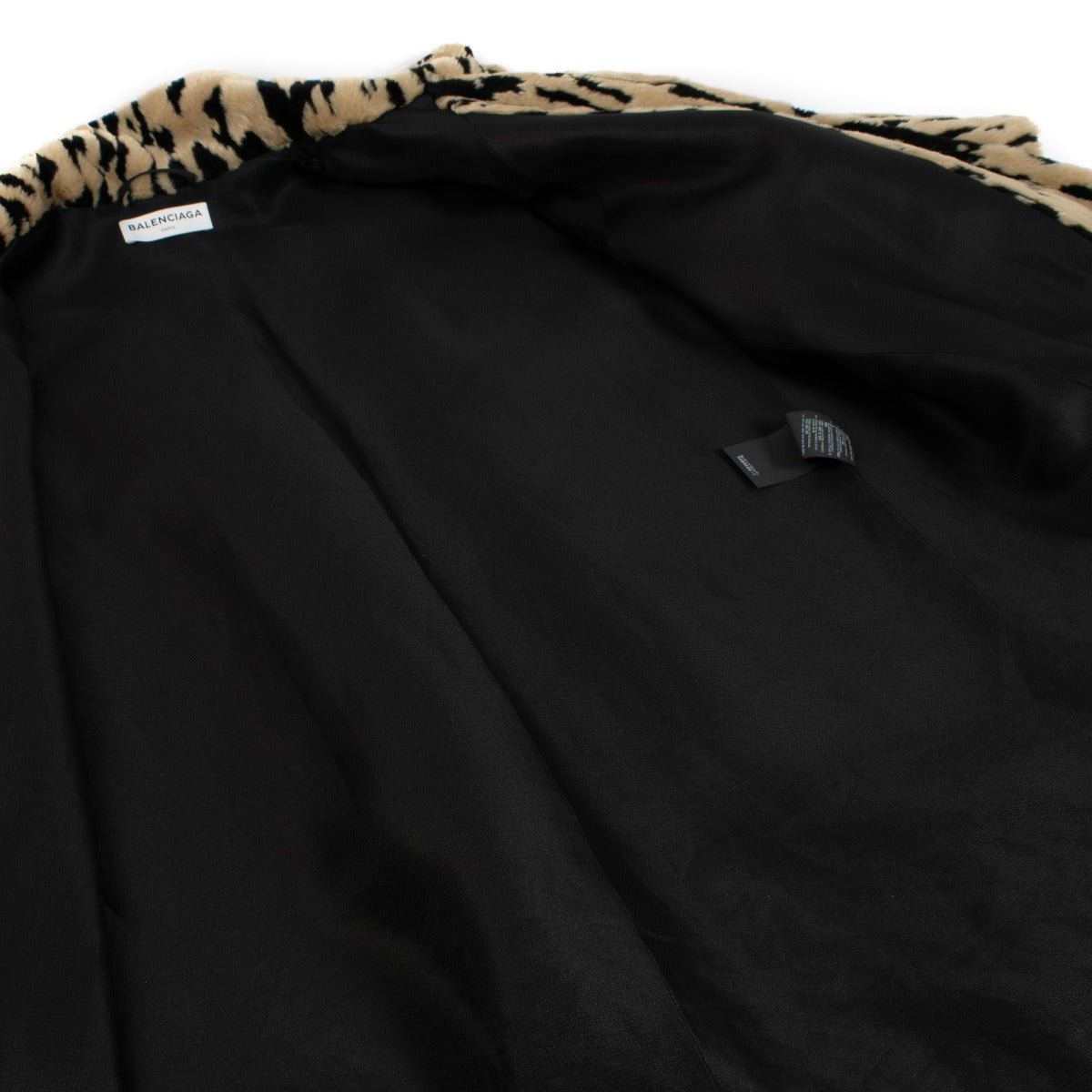 Balenciaga Spring 2018 Leopard Print Faux Fur Coat - Size FR38