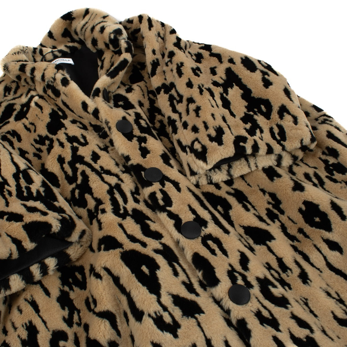 Balenciaga Spring 2018 Leopard Print Faux Fur Coat - Size FR38