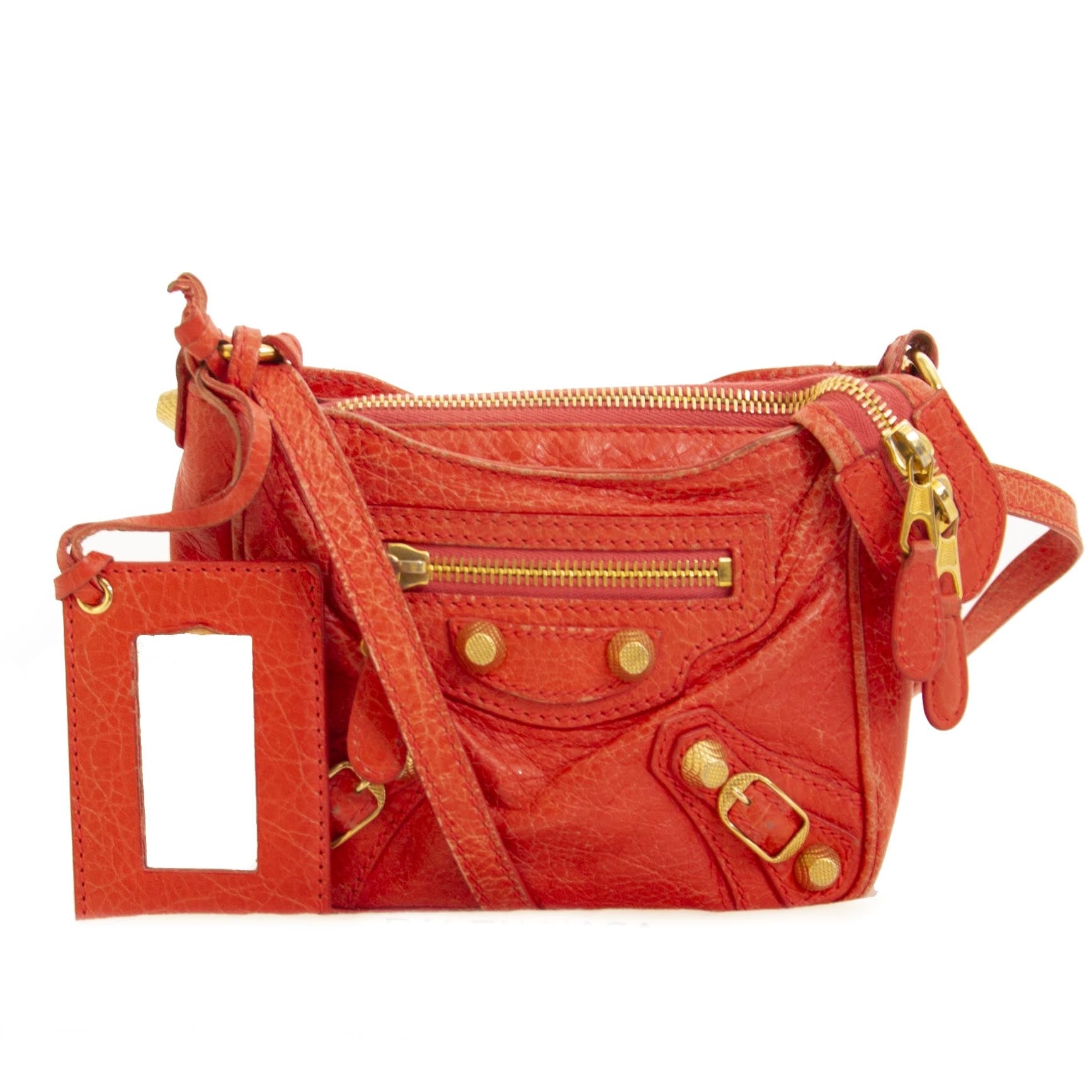 Authentic second hand vintage Balenciaga Nano City Bag Coral at online webshop LabelLOV