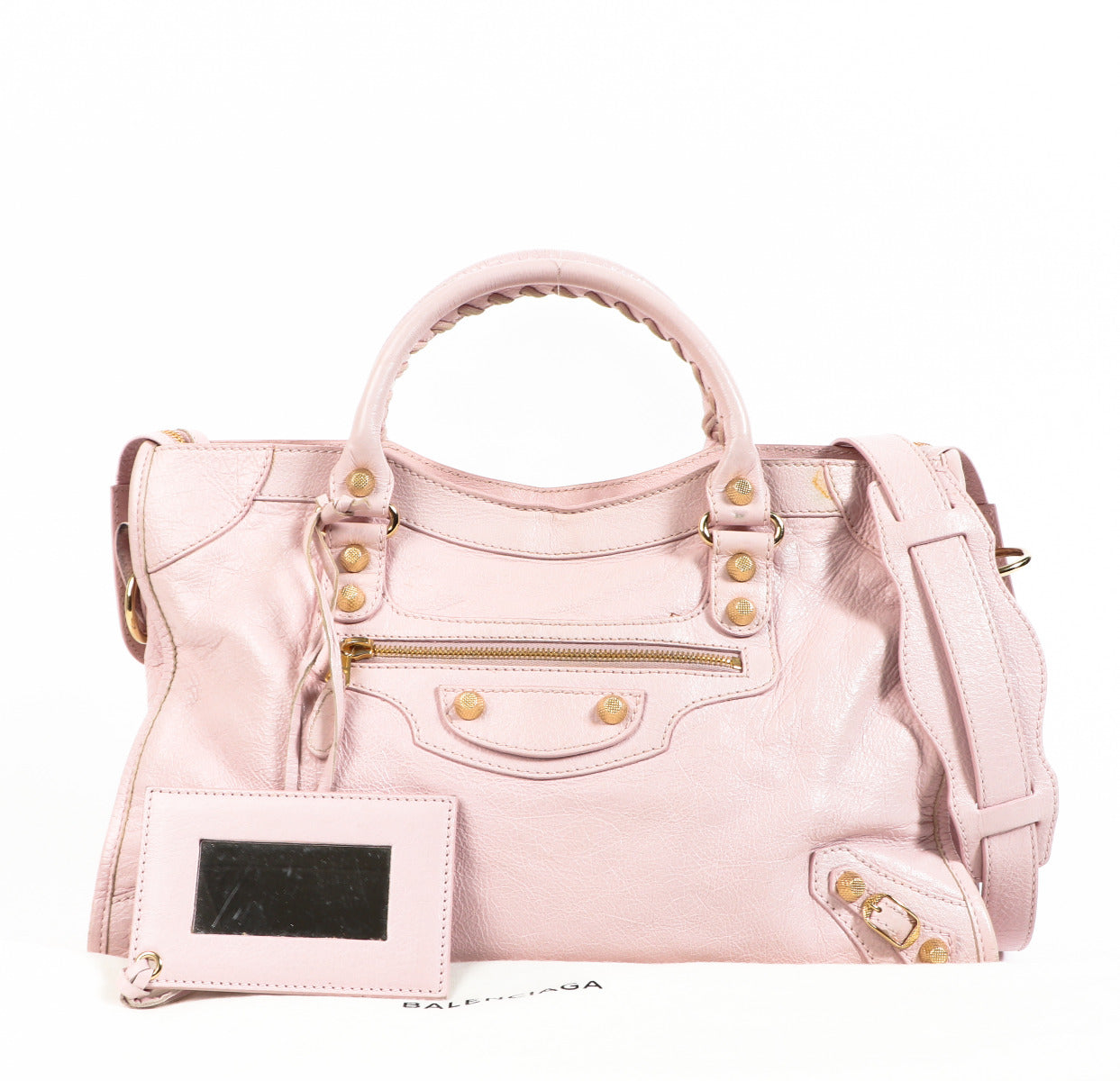 Balenciaga Blush Pink City Shoulder Bag GHW