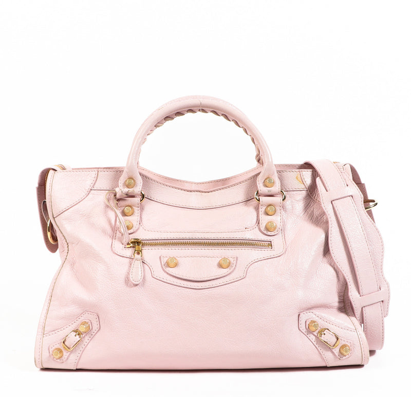 Balenciaga Blush Pink City Shoulder Bag GHW