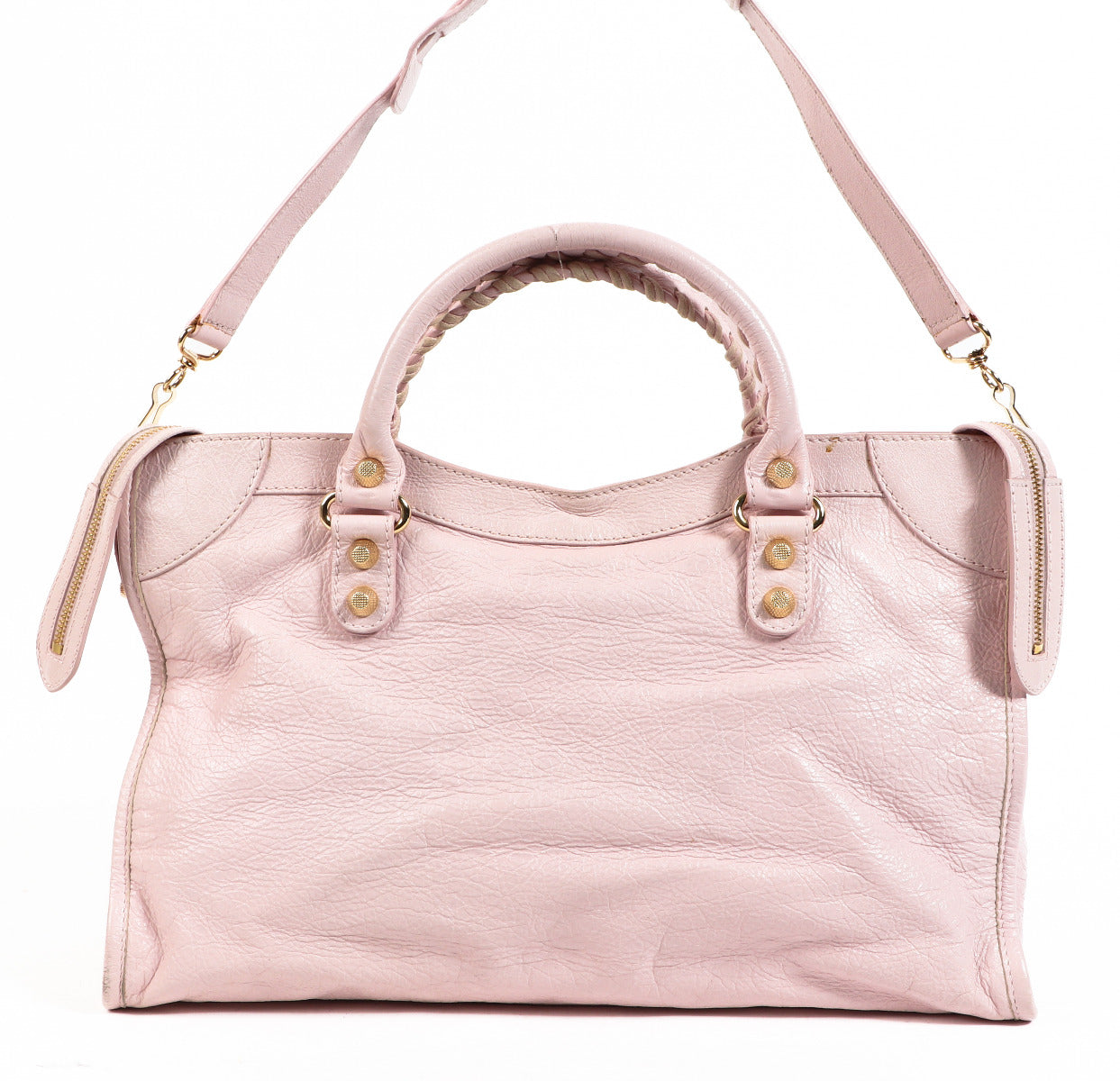 Sac bandoulière Balenciaga City Rose poudré GHW