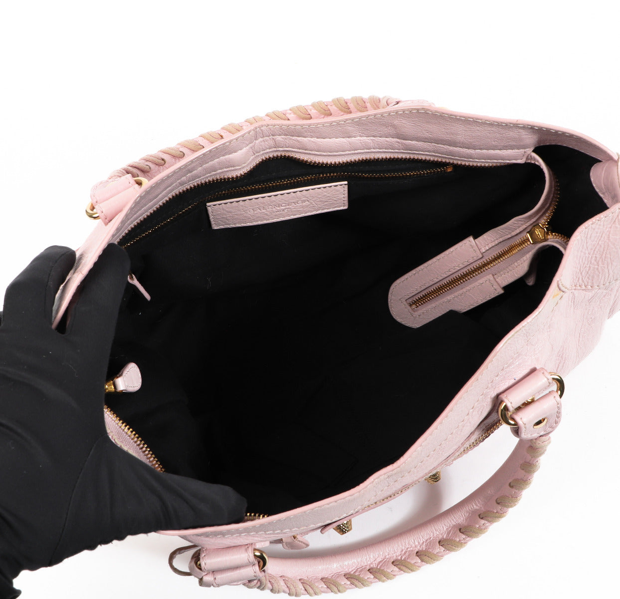 Sac bandoulière Balenciaga City Rose poudré GHW