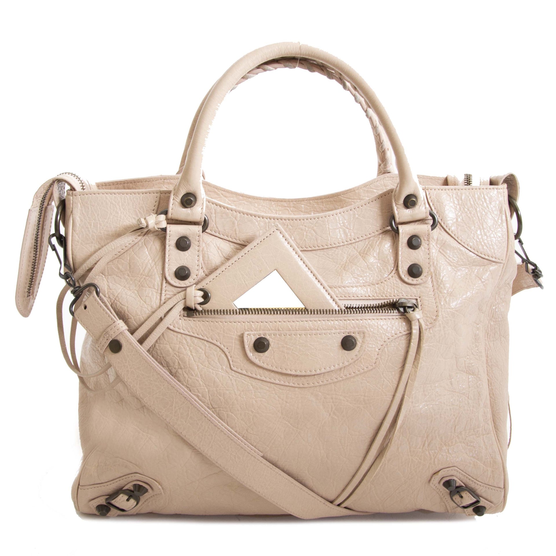 Authentieke tweedehands vintage Balenciaga Pink Velo Bag koop online webshop LabelLOV