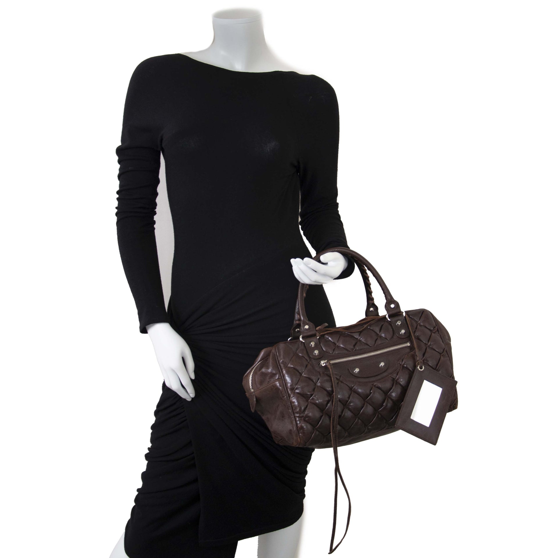 Balenciaga Brown Quilted Bubble Bag te koop