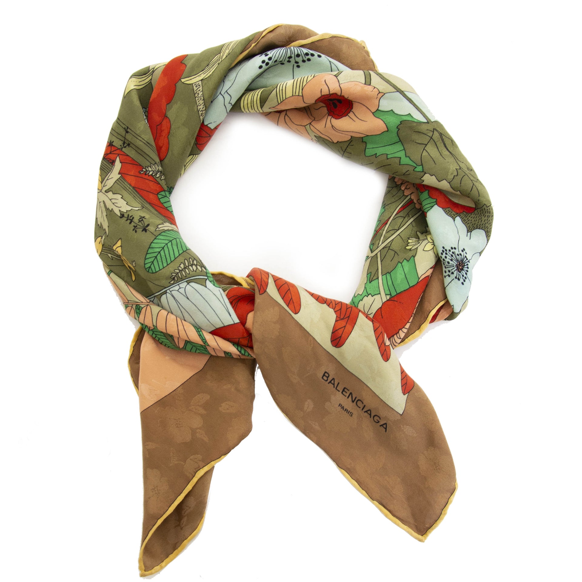 Balenciaga Multicolor Flower Scarf at Labellov. buy secondhand desginer bags at a fair price.