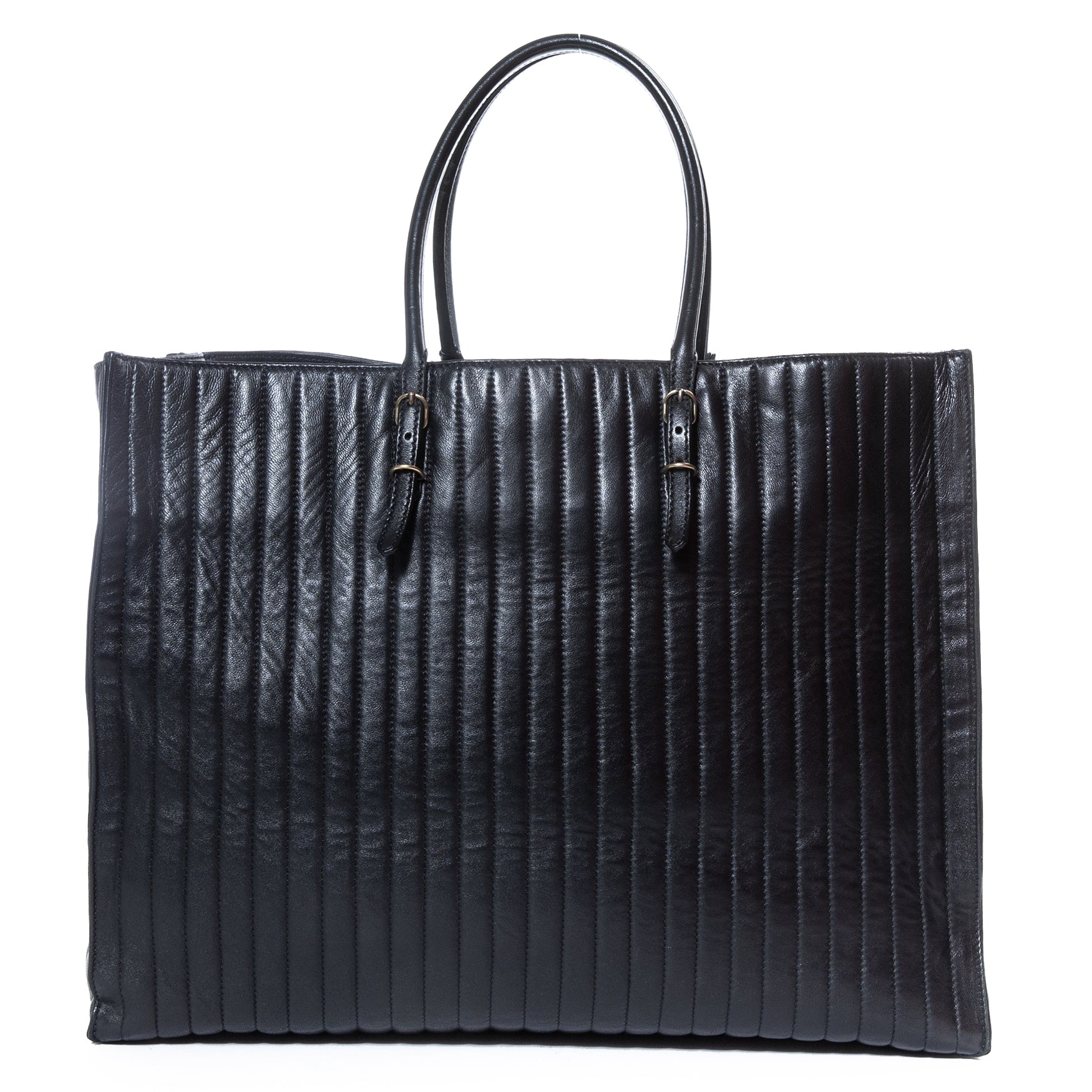 Balenciaga Vertical Quilted Black Papier A4 Tote