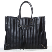 Balenciaga Vertical Quilted Black Papier A4 Tote