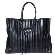 Balenciaga Vertical Quilted Black Papier A4 Tote