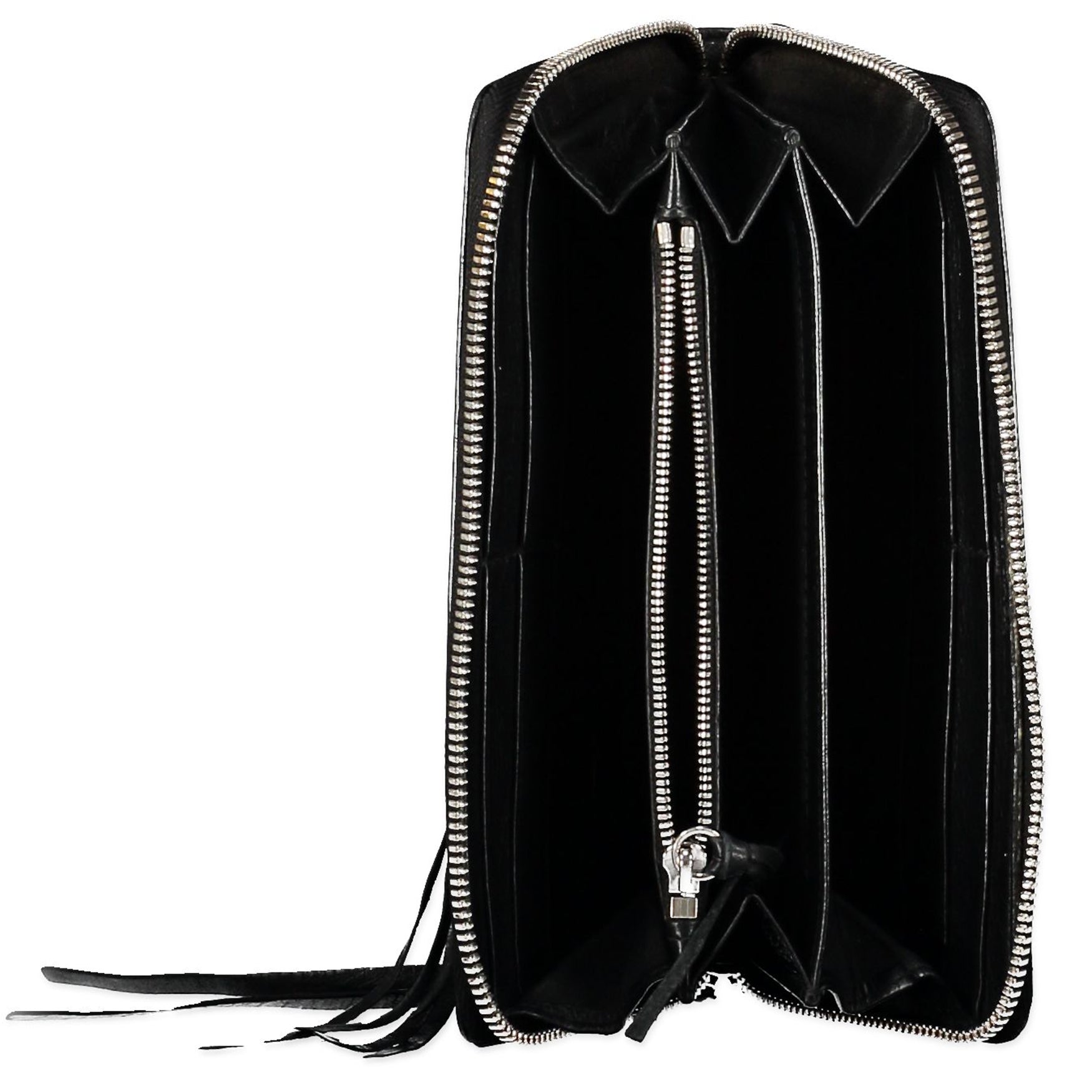 Balenciaga Black Continental Zip Around Wallet