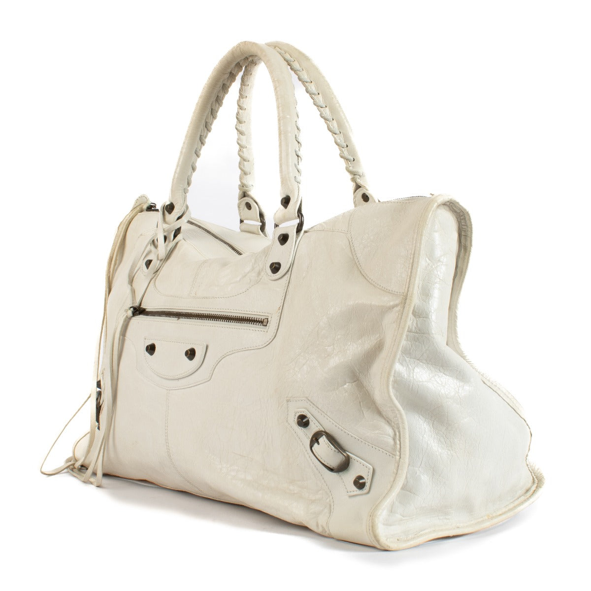 Shop safe online at Labellov in Antwerp, Brussels and knokke this 100% authentic second hand Balenciaga White Work Bag