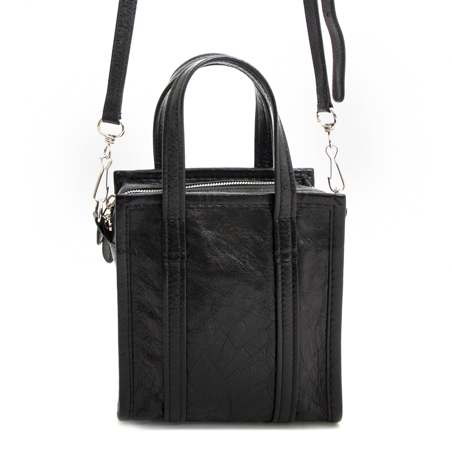 authentic second hand vintage Balenciaga Black Bazar Shopper XXS buy online webshop LabelLOV