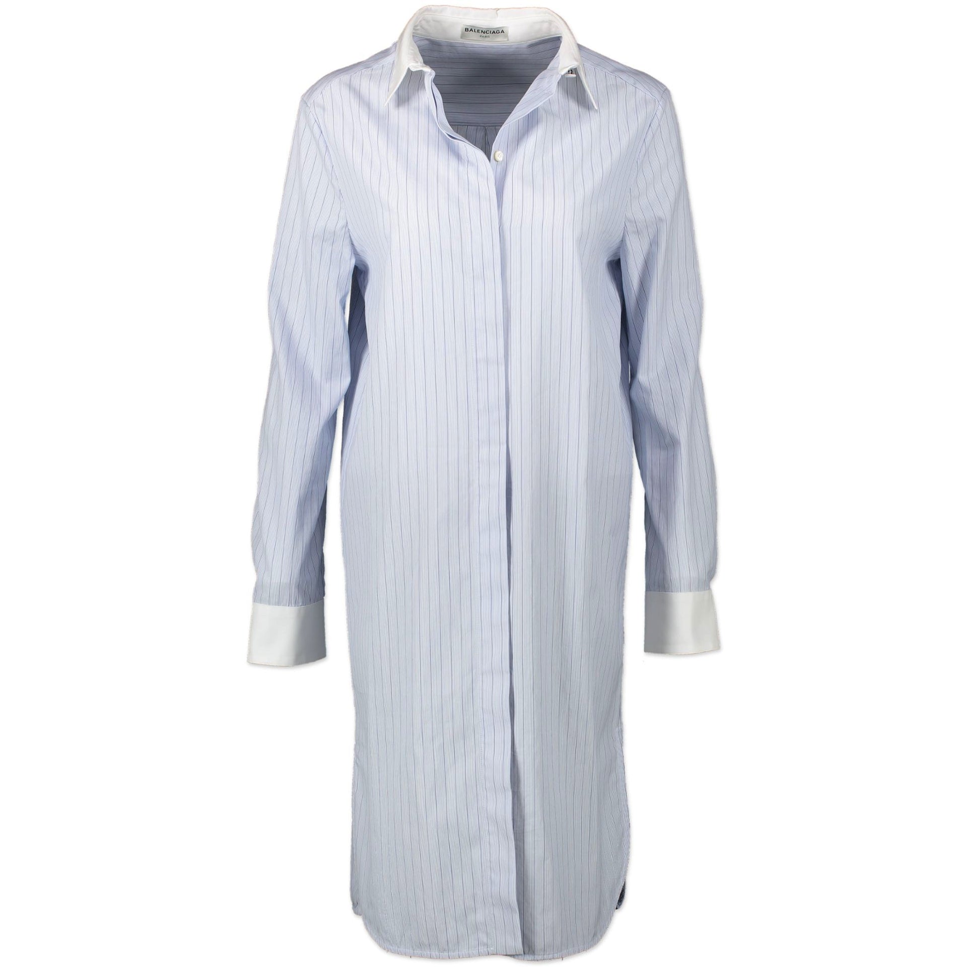 Balenciaga Blue Striped Shirt Dress