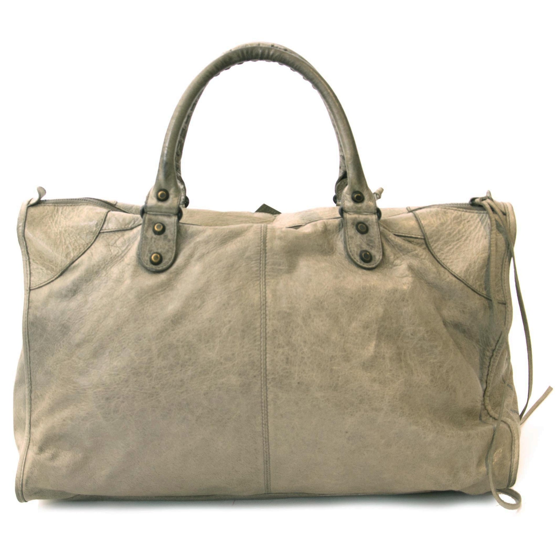 skip the waitinglist shop safe online Balenciaga 'Gris Poivre' Work leather tote