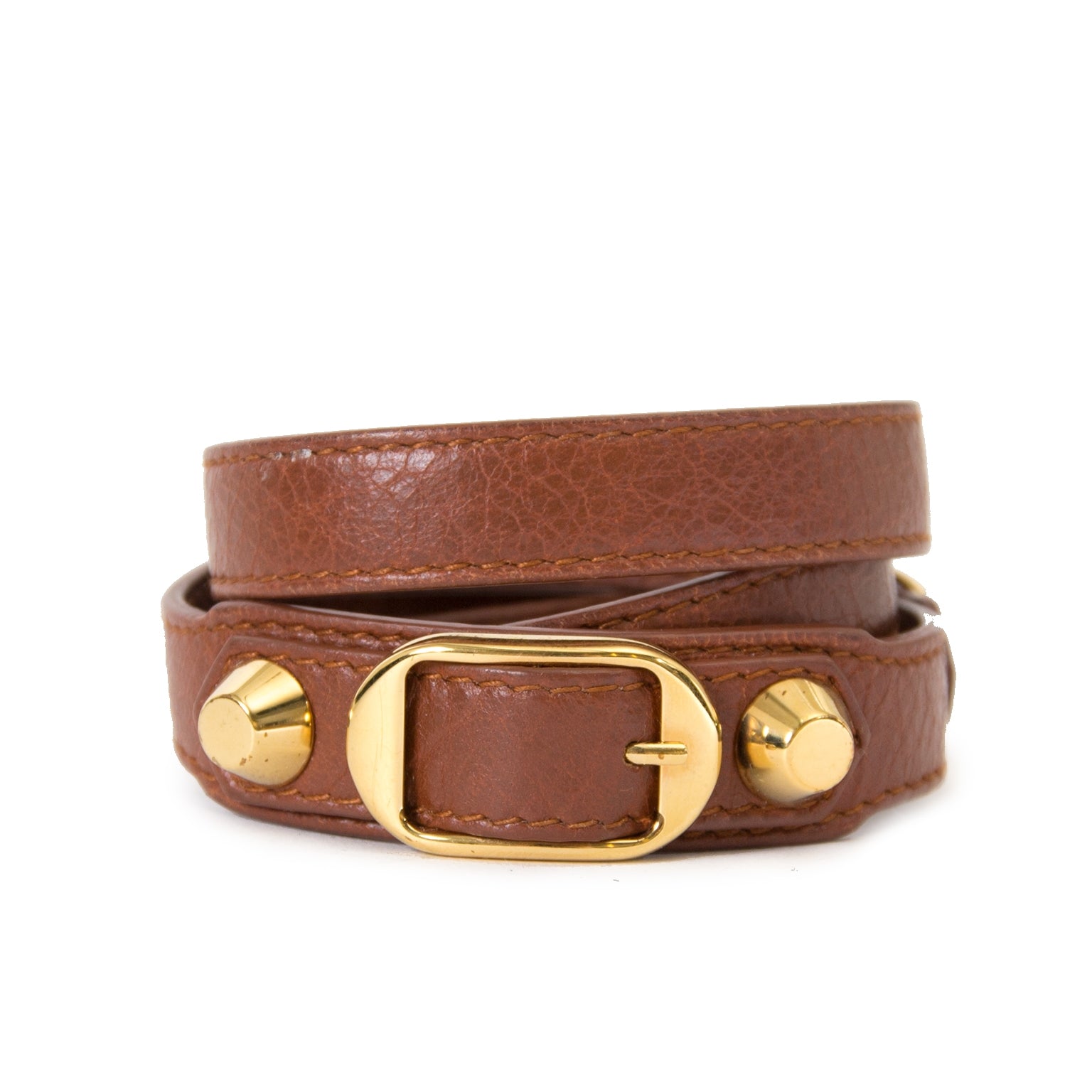 Balenciaga Brown Leather Bracelet now for sale at labellov vintage fashion webshop belgium