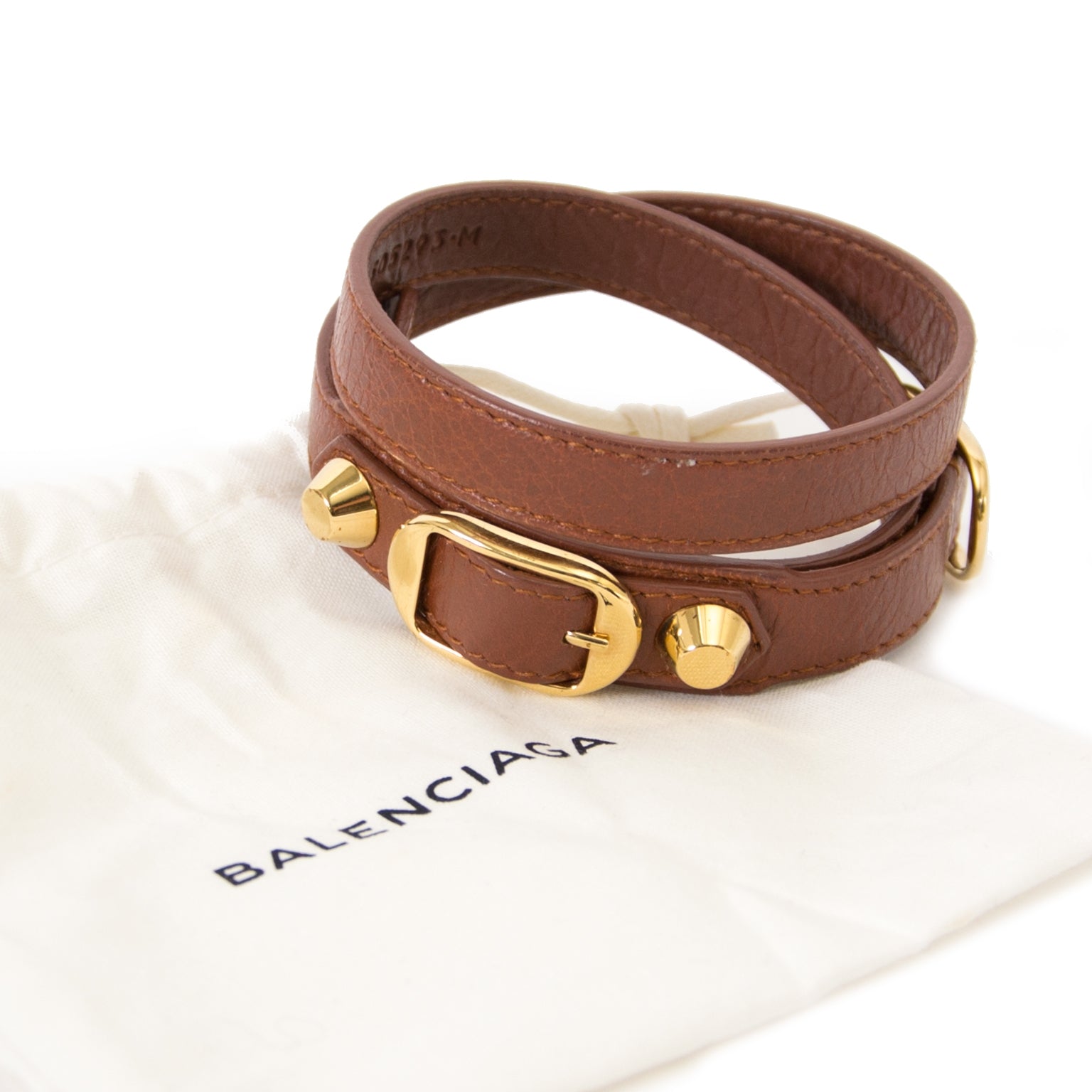 Balenciaga Brown Leather Bracelet now for sale at labellov vintage fashion webshop belgium