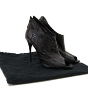 buy Balmain Black Python Peep Toe Heels - Size 41 at labellov antwerp