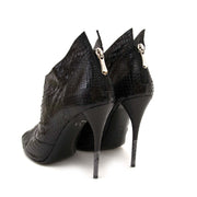 achetez Balmain Black Python Peep Toe Heels - Size 41 chez labellov anvers
