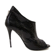 koop Balmain Black Python Peep Toe Heels - Size 41 bij labellov.com