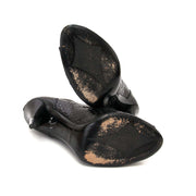 koop Balmain Black Python Peep Toe Heels - Size 41 en betaal veilig online
