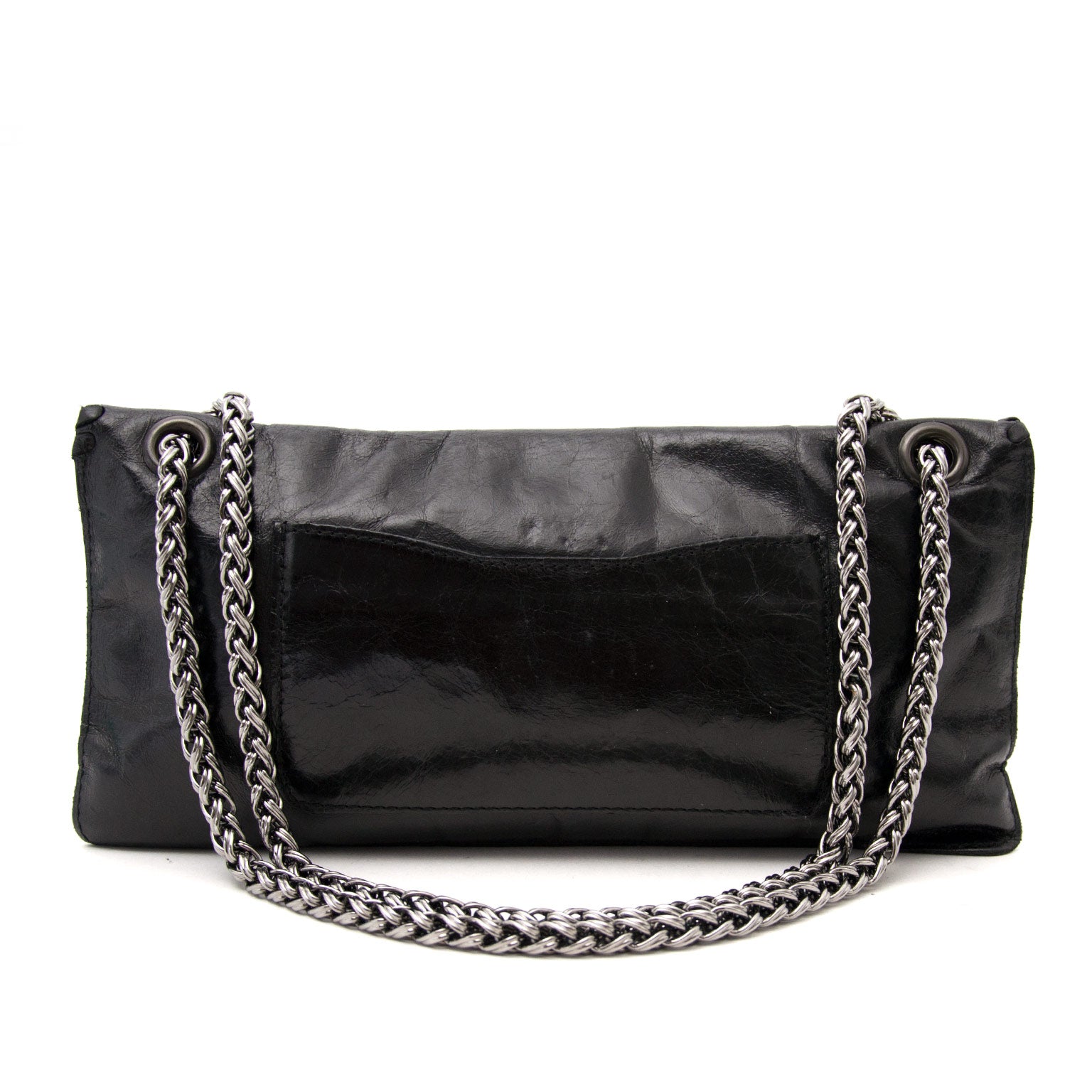 We buy and sell your secondhand luxury handbags such as Balmain Black Leather Shoulder Bag