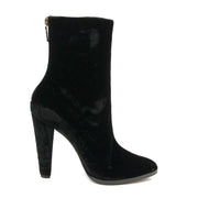 balmain black velvet baroque boots now for sale at labellov vintage fashion webshop belgium